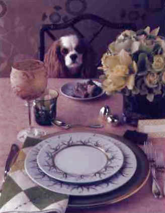 Cavalier sitting at table